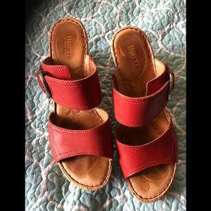 Born red wedge sandals